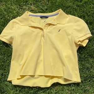 Cropped Yellow Collared Shirt